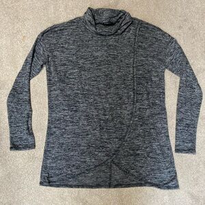 Very J Grey Cowl Neck Drape Over Long Sleeve Top Size L